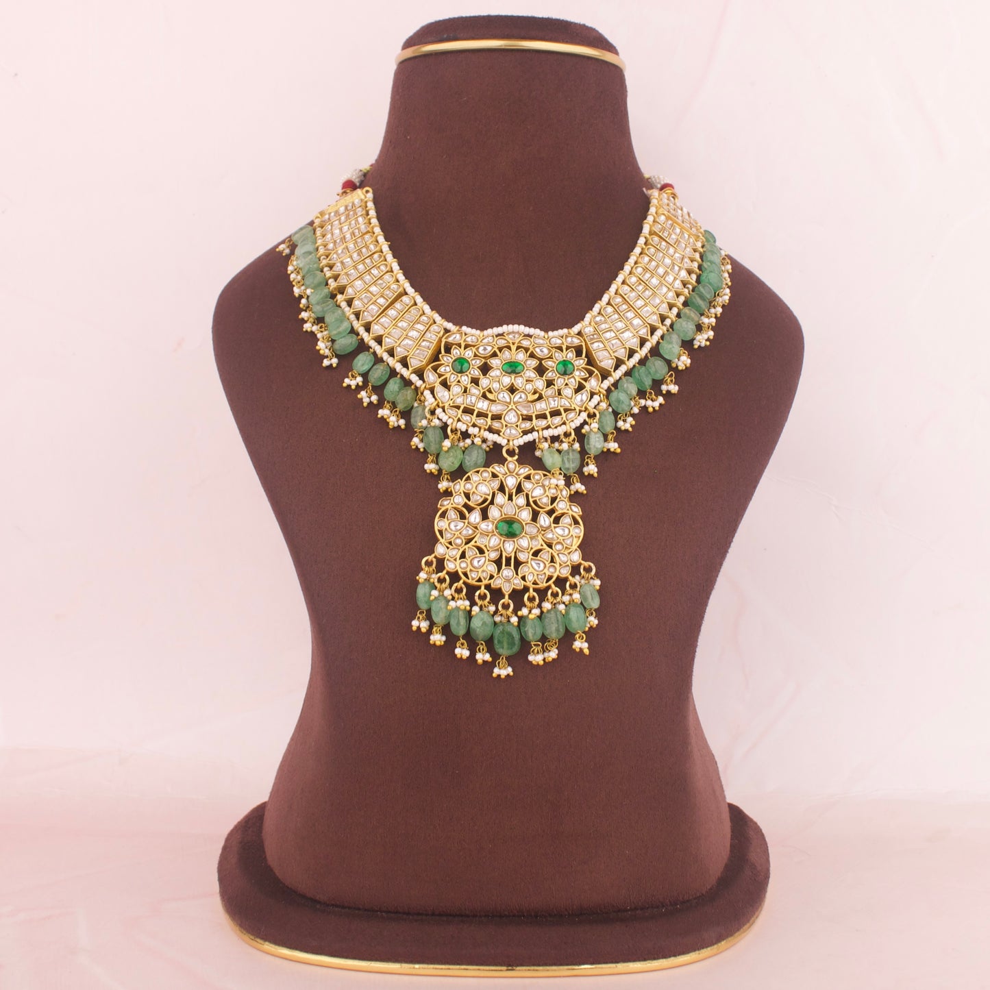 Majestic Jadau Kundan Short Necklace 2/1 Reversible Necklace - DULHAN JEWELS