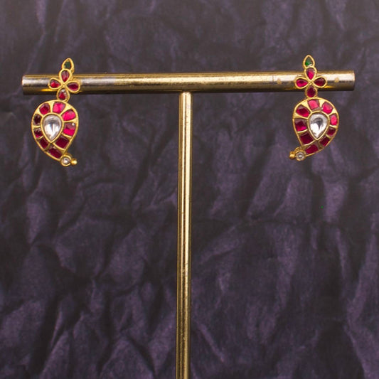 Traditional Jadau Kundan Mango Stud Earrings