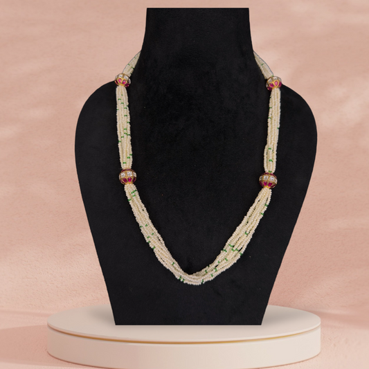 Jadau kundan Pearl Necklace with side lockets