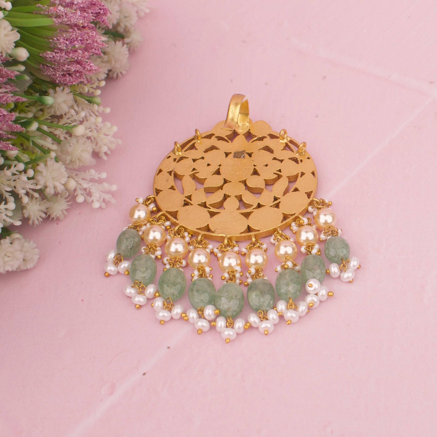 Bridal Exquisite floral Design Jadau Kundan Locket