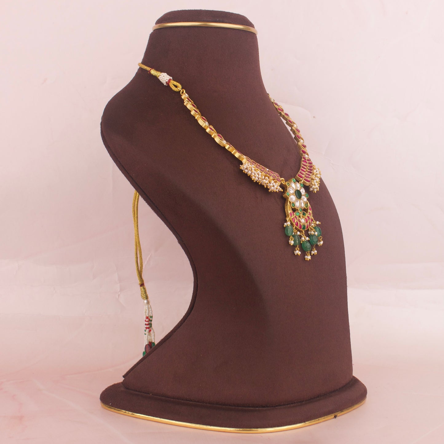 Authentic Gold Look Jadau Kundan Kanti Necklace