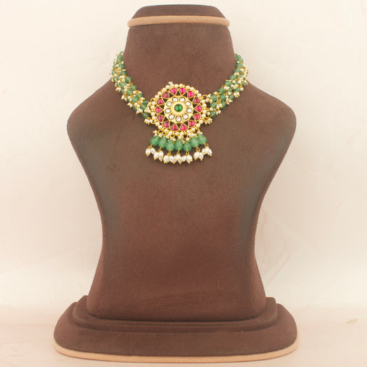 Charming Jadau Kundan Beads Choker