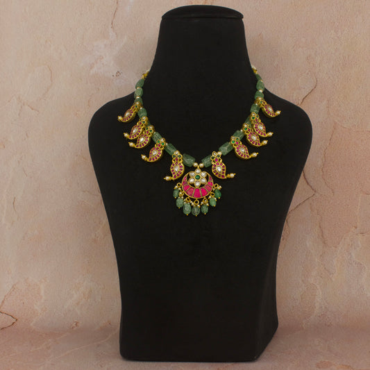 Traditional Jadau Kundan Mango Beads Necklace