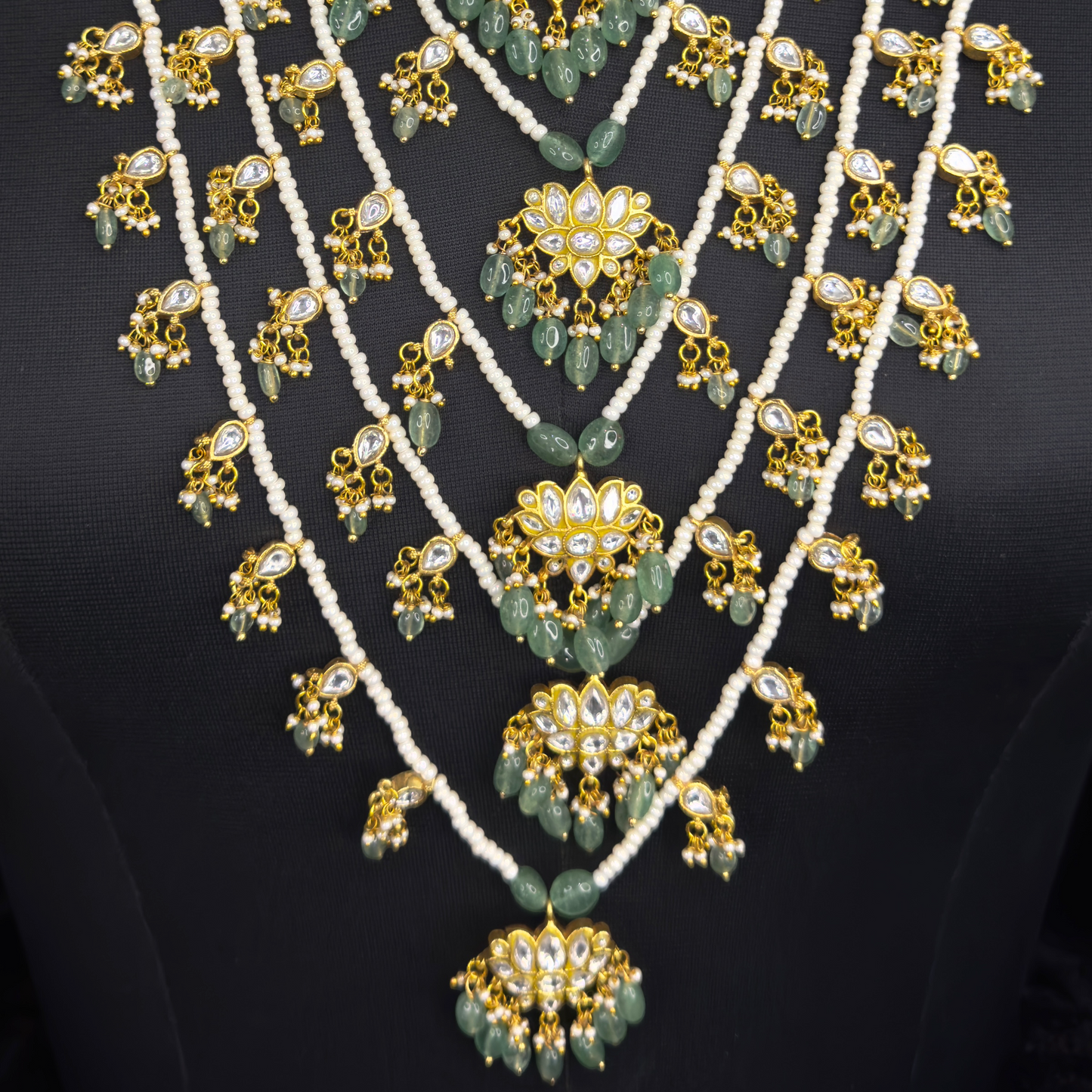 Regal Jadau Kundan Five-Layers Necklace - Exquisite Traditional Jewelry