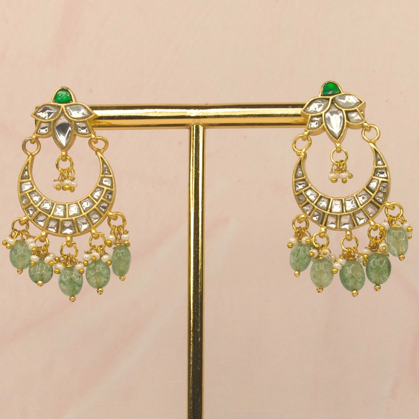 Ethnic Jadau Kundan Chandbali Earrings