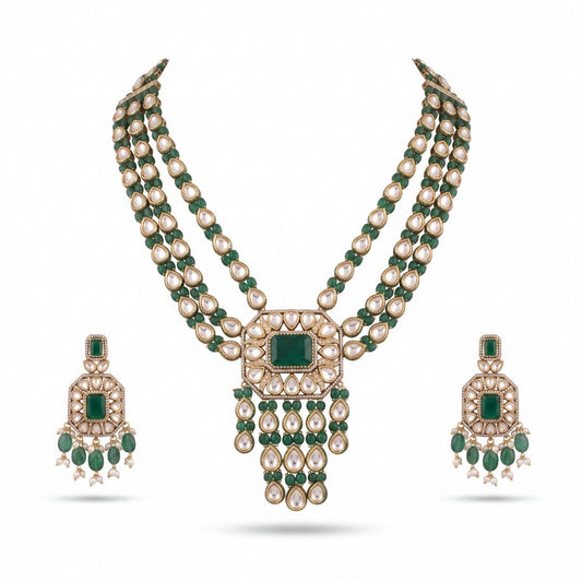 Elegant Victorian Necklace Set with Emerald Accents