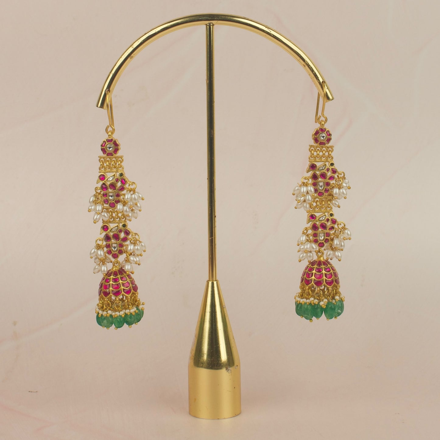 Grand Royal Splendor Big Jadau Kundan Hanging Jhumka Earrings