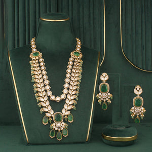 Royal Emerald Necklace Set With Matching Earrings