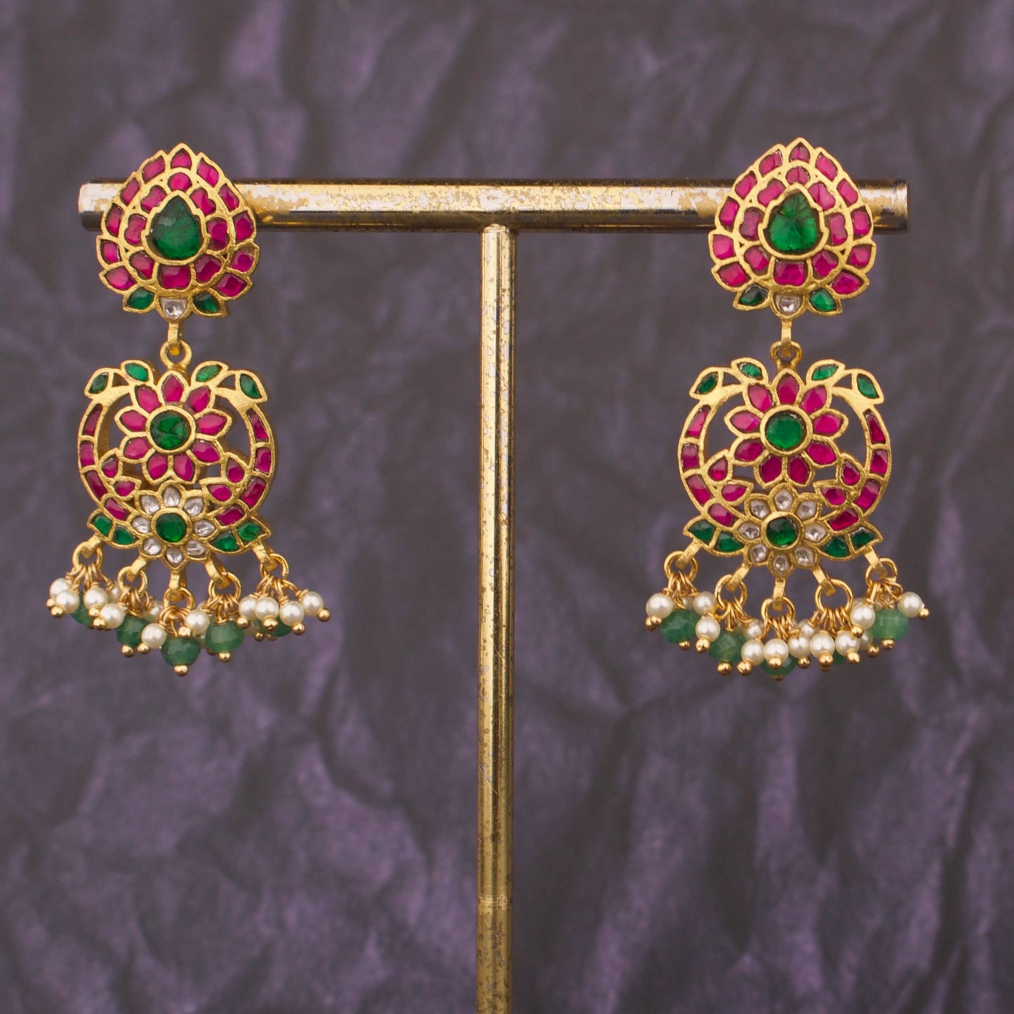 Enchanting Floral Jadau Kundan Earrings