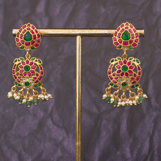 Enchanting Floral Jadau Kundan Earrings