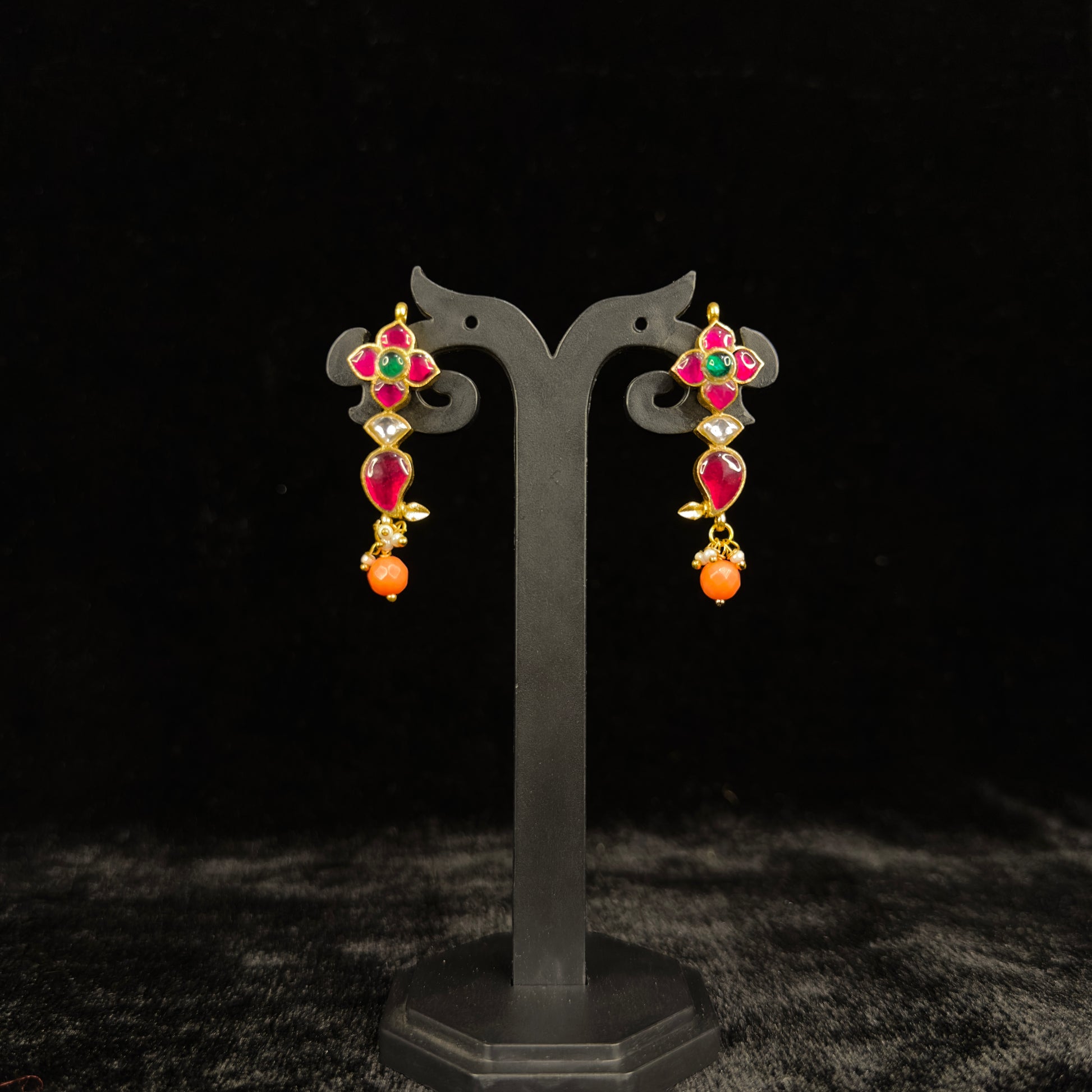 Jadau Kundan Coral Necklace Set with 22k gold plating This Product Belongs to Jadau Kundan Jewellery Category