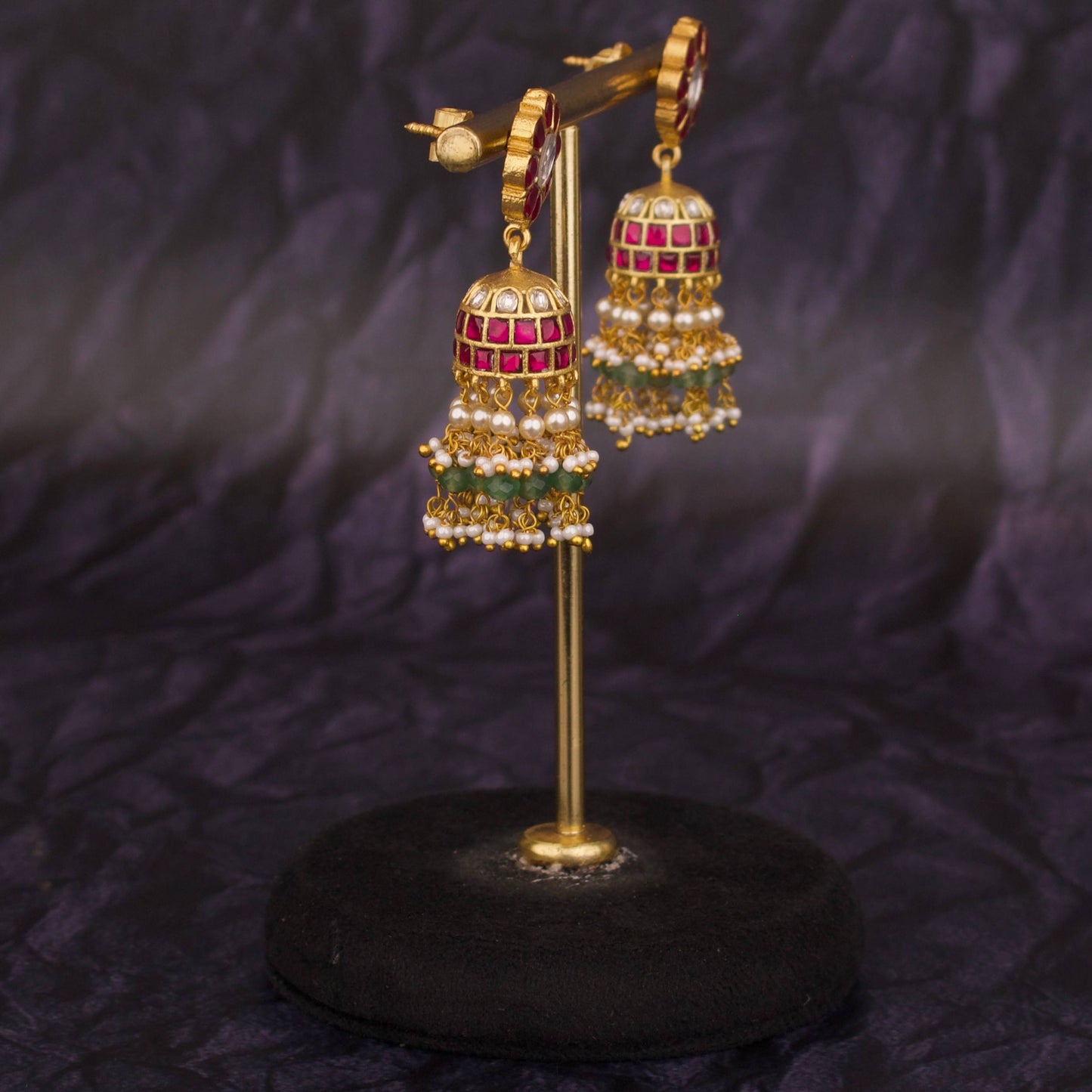 Handcrafted Jadau Kundan Earrings – Exquisite Traditional Wear