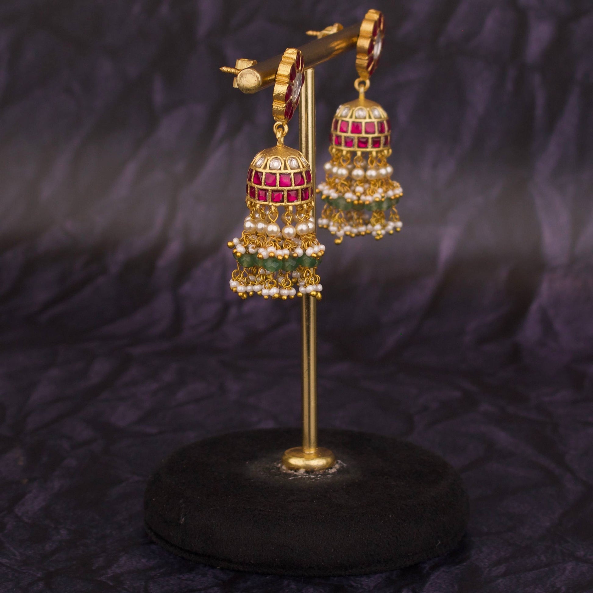 Handcrafted Jadau Kundan Earrings – Exquisite Traditional Wear