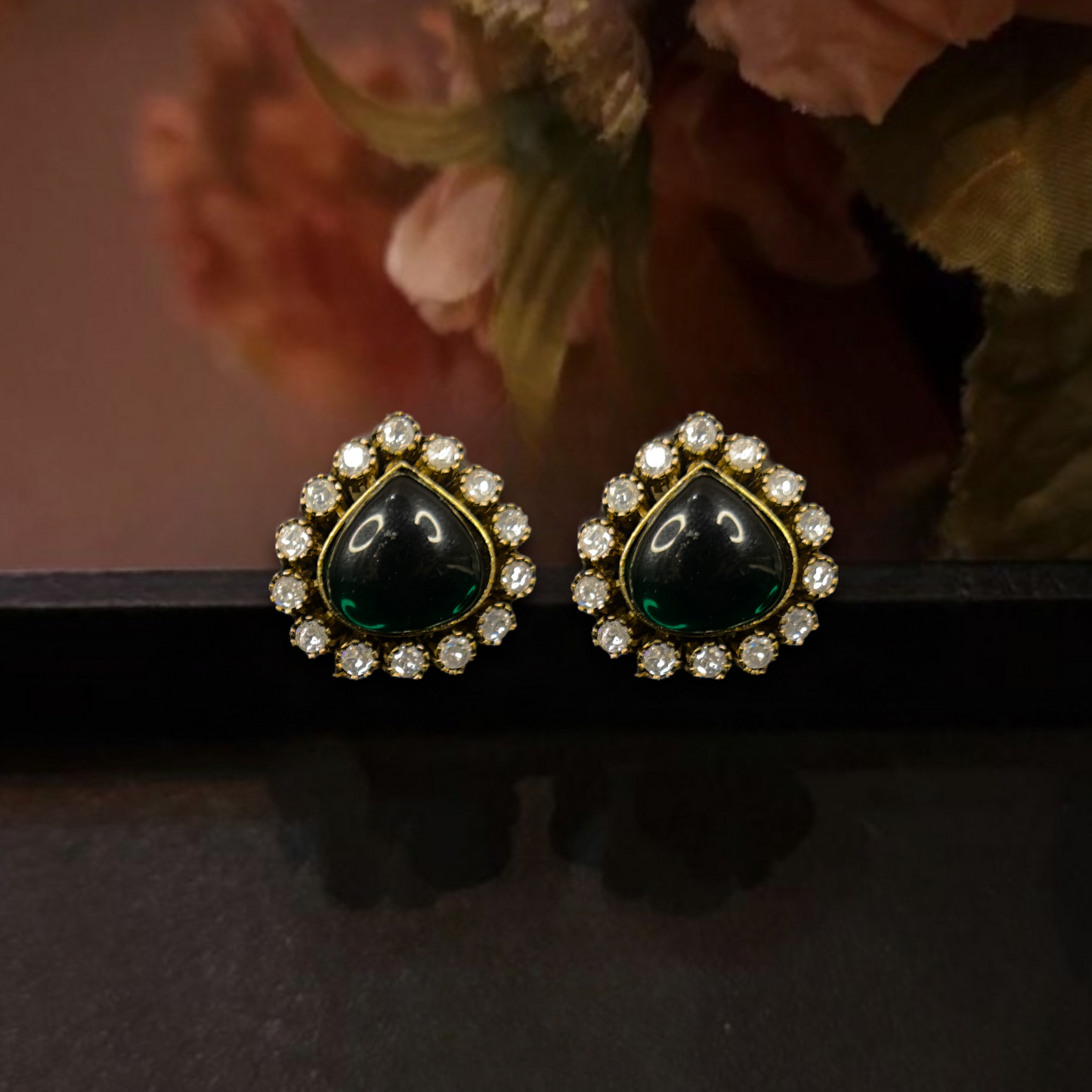 Gorgeous Drop design Victorian Moissanite Stud Earrings