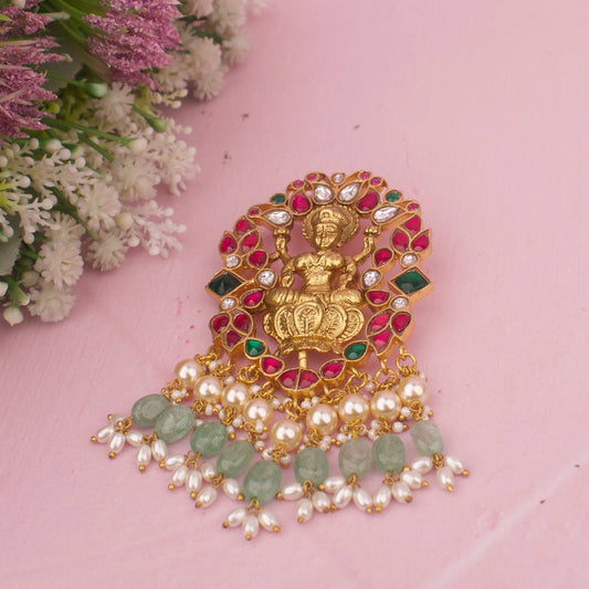 Divine Goddess Lakshmi Jadau Kundan Pendant