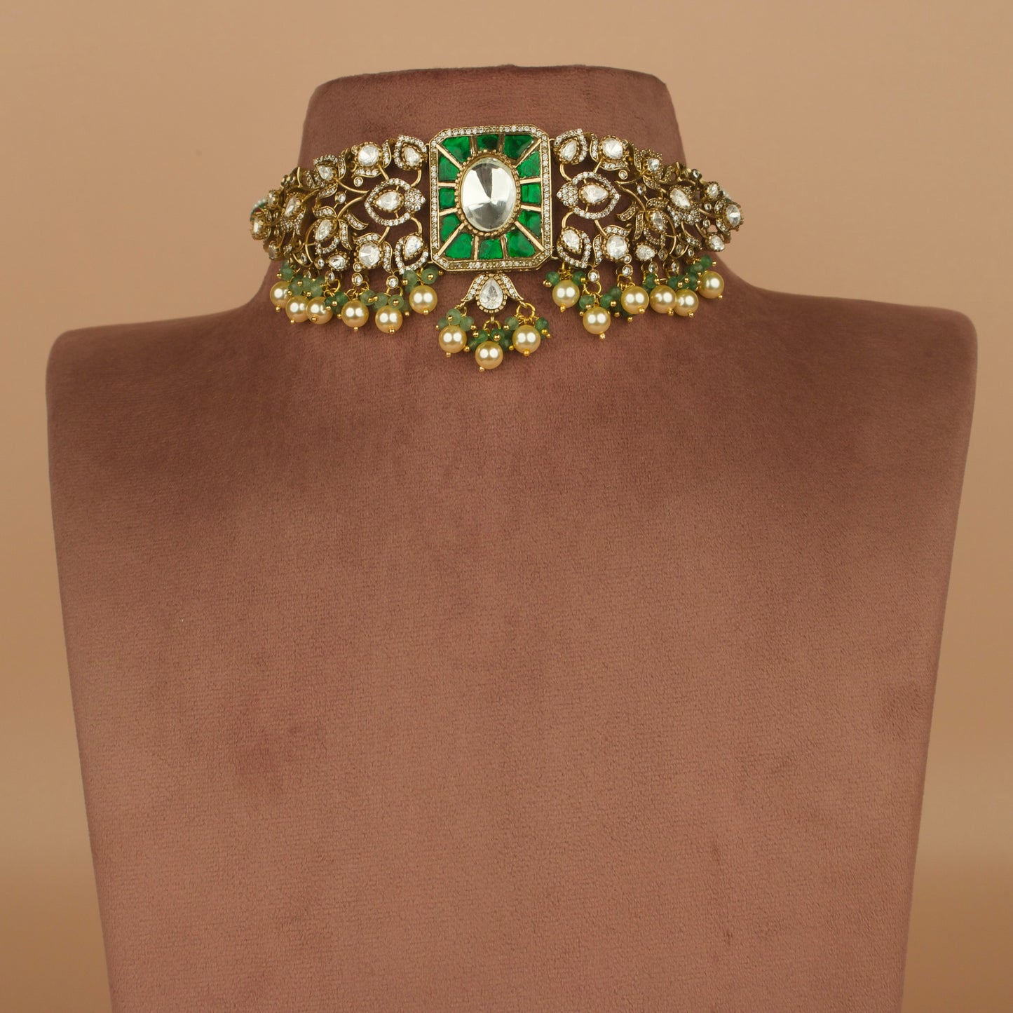 Opulent Victorian X Jadau Kundan Polki Choker Set