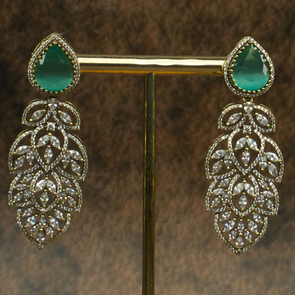 Dazzling Elegance: Victorian Zirconia Earrings with high quality Victorian finish