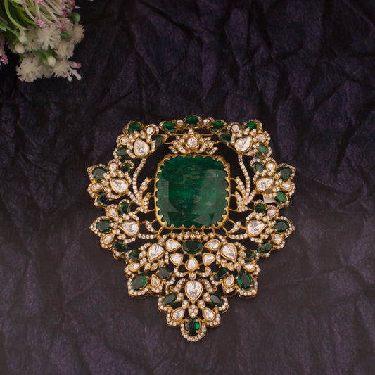 Big Sized Moissanite Polki Detachable Pendant