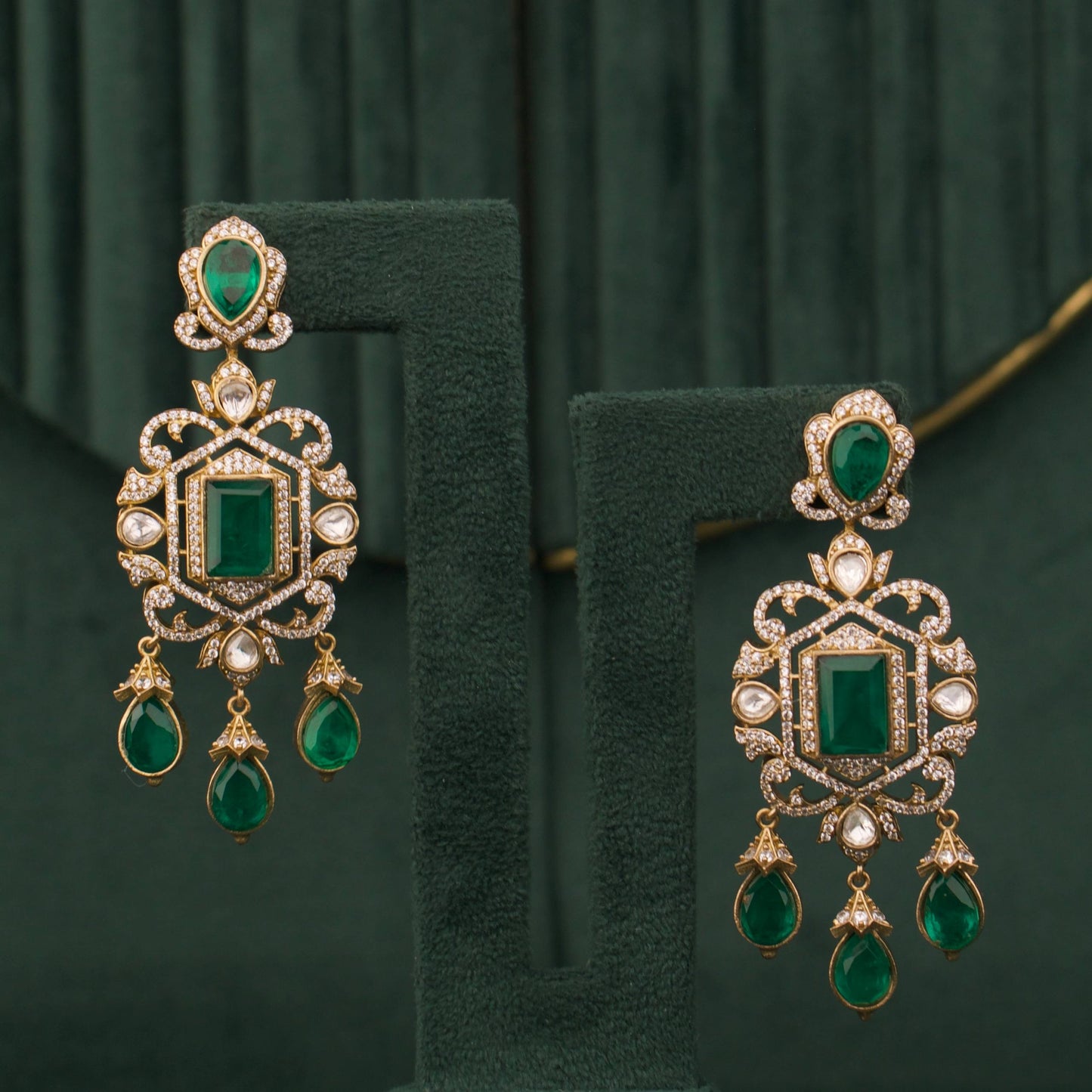 Royal Heritage Polki Jadau Kundan Layered Necklace Set With Matching Earrings