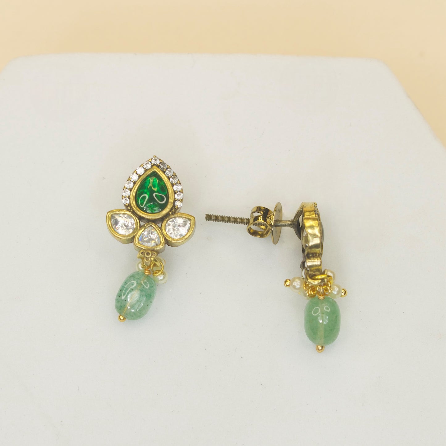 Pear Drop Victorian Stud Earrings in screw-back style