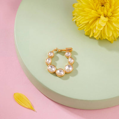 Elegant Moissanite Polki Nose Pin