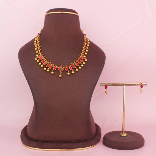 Sleek Jadau Kundan Mango Necklace With Tops