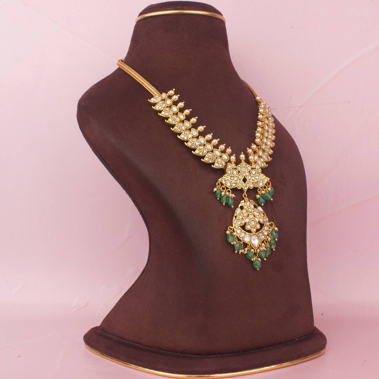 Heritage Gold Style Jadau Kundan Nantad Chain Necklace