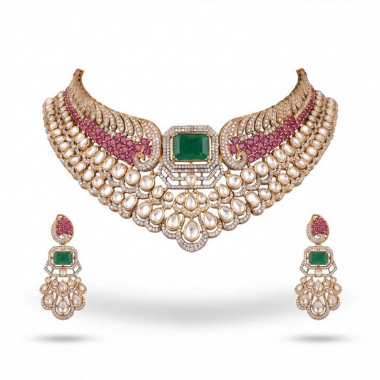 Designer Fusion Victorian Choker With Matching Earrings
