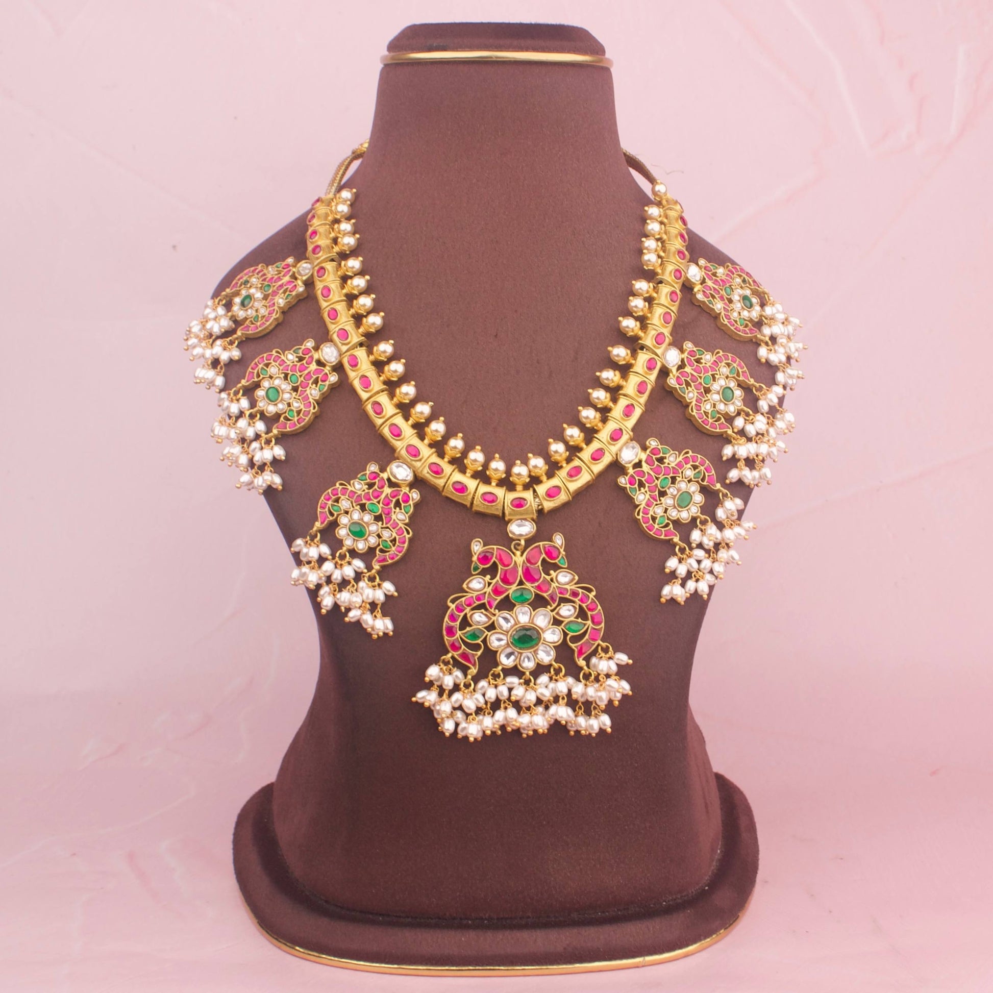 Peacock Design Jadau Kundan Guttapusalu Necklace - Premium Indian Ethnic Jewelry | Dulhan Jewels