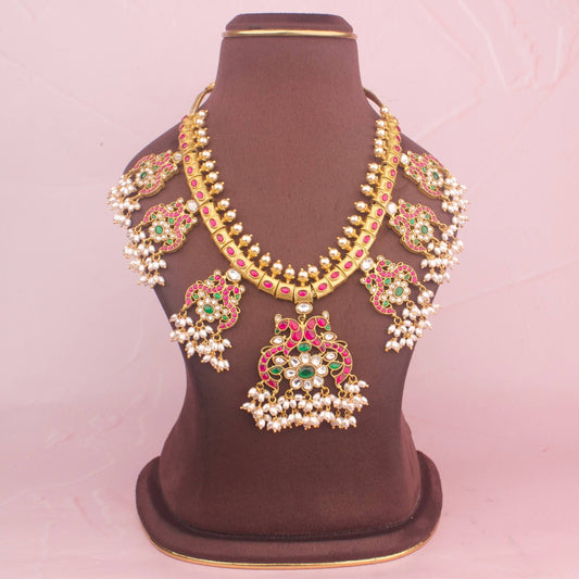 Peacock Design Jadau Kundan Guttapusalu Necklace - Premium Indian Ethnic Jewelry | Dulhan Jewels