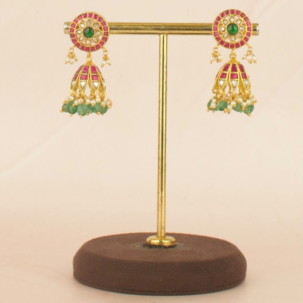 Ethereal Studded Jadau Kundan Jhumki Earrings