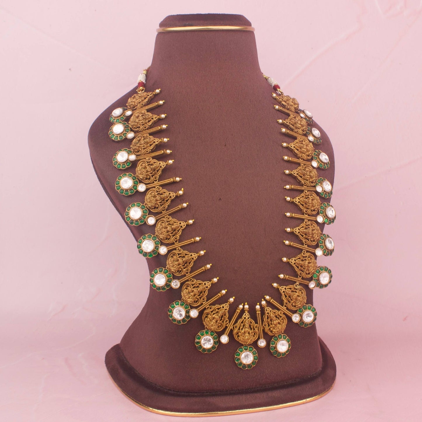 View 5 of Traditional Bottu Mala Necklace In Kundan & Polki - Authentic Bridal Collection | Dulhan Jewels