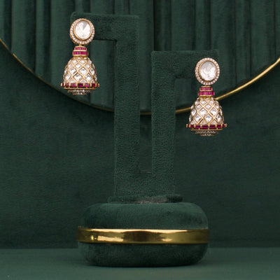 Designer Victorian Polki Dome Jhumka Earrings