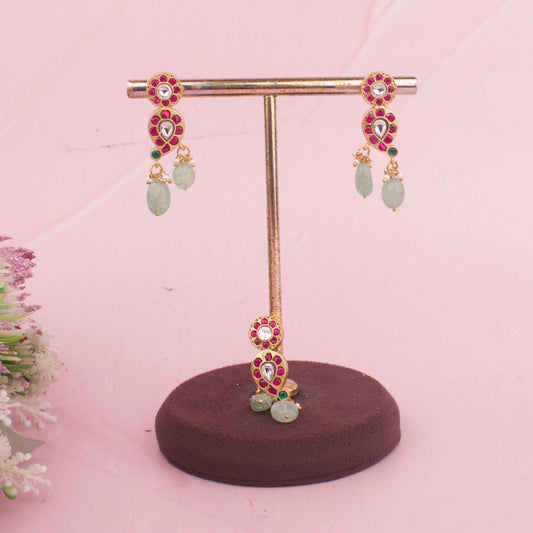 Mango Design Jadau Kundan Pendant Set with Earrings