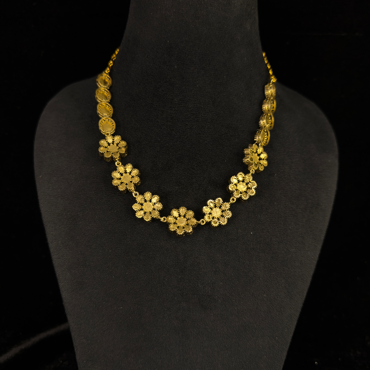 Floral Victorian Moissanite Necklace with Jhumkas