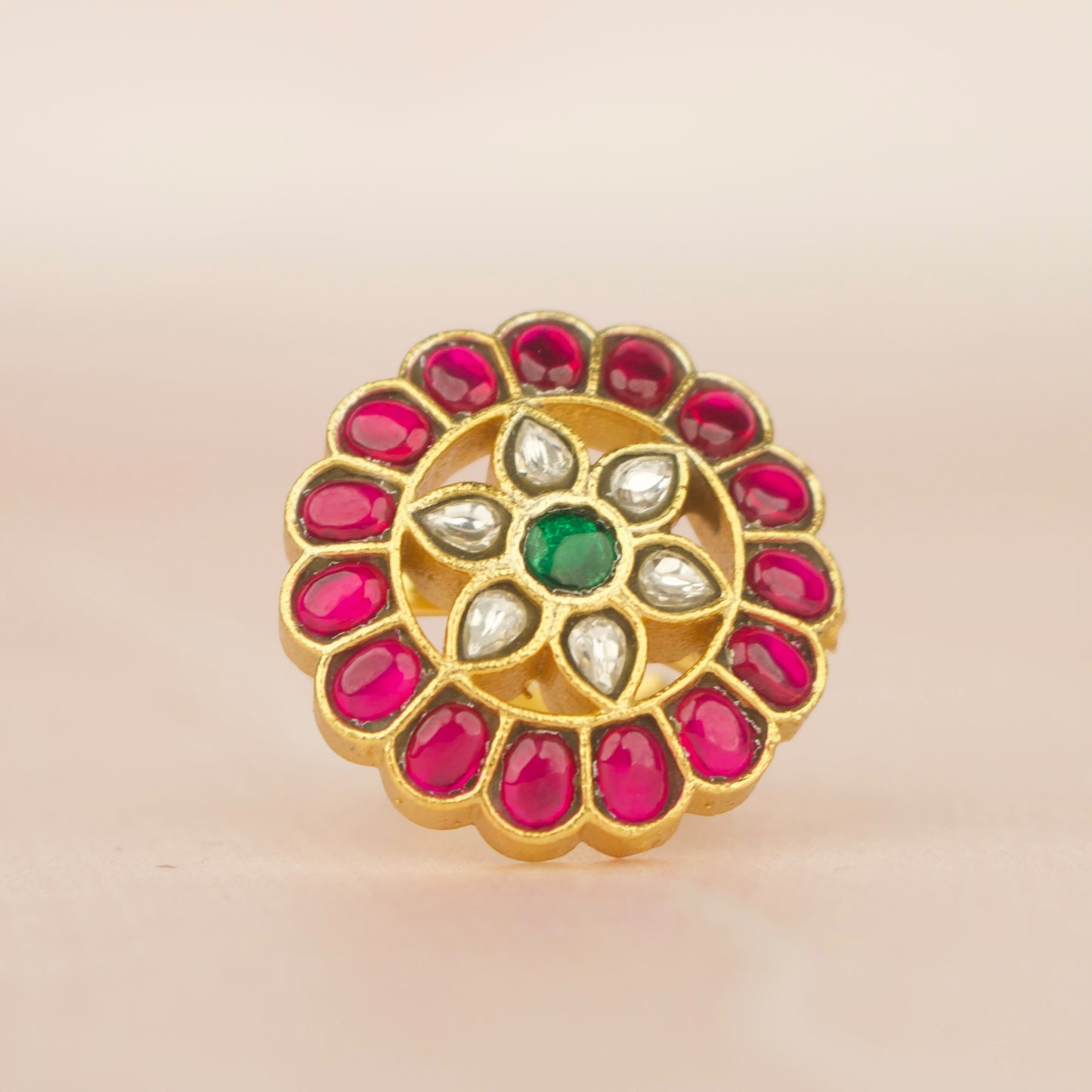 Jadau Kundan Adjustable Finger Ring