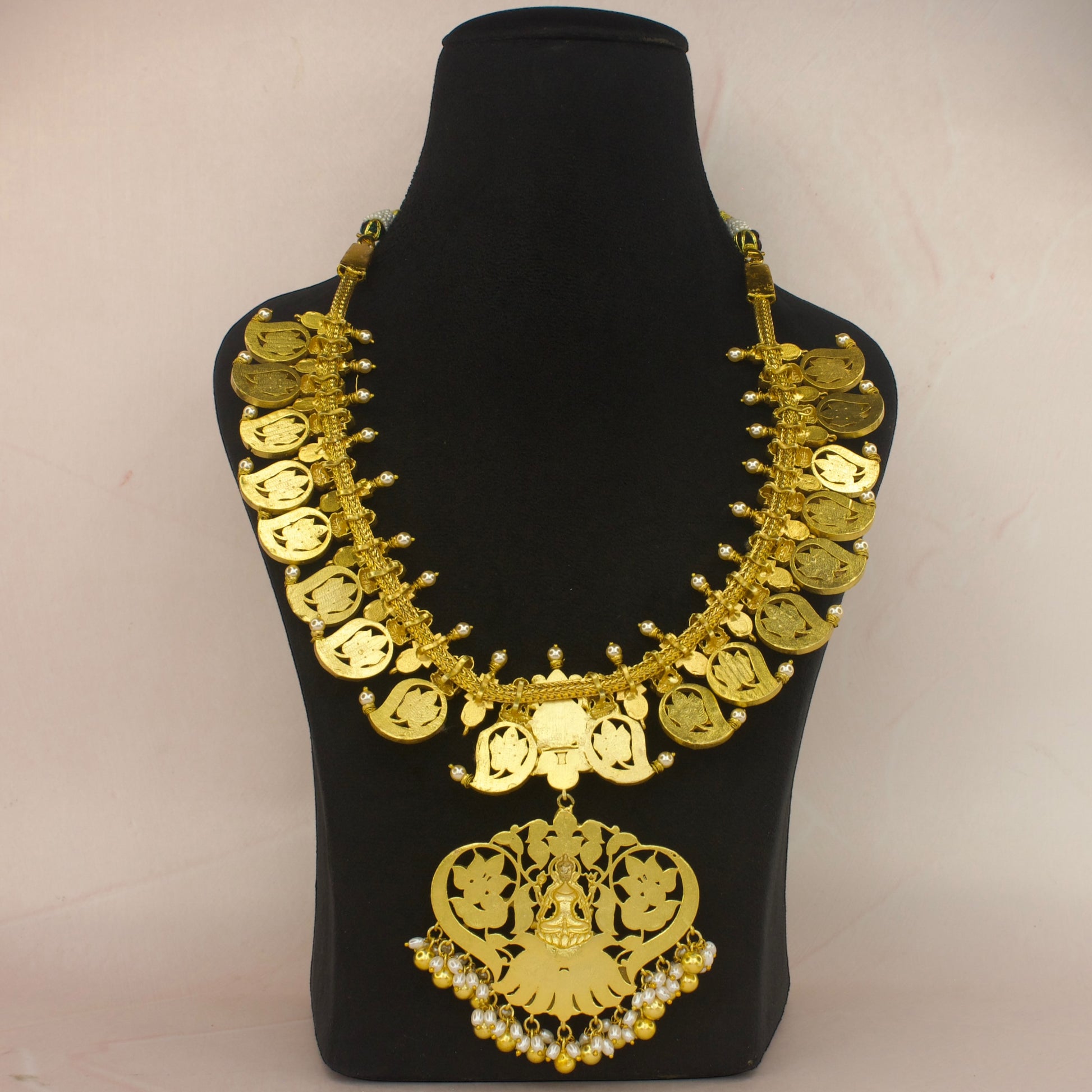 Bridal Nakshi Jadau kundan mango necklace with 22k gold plating