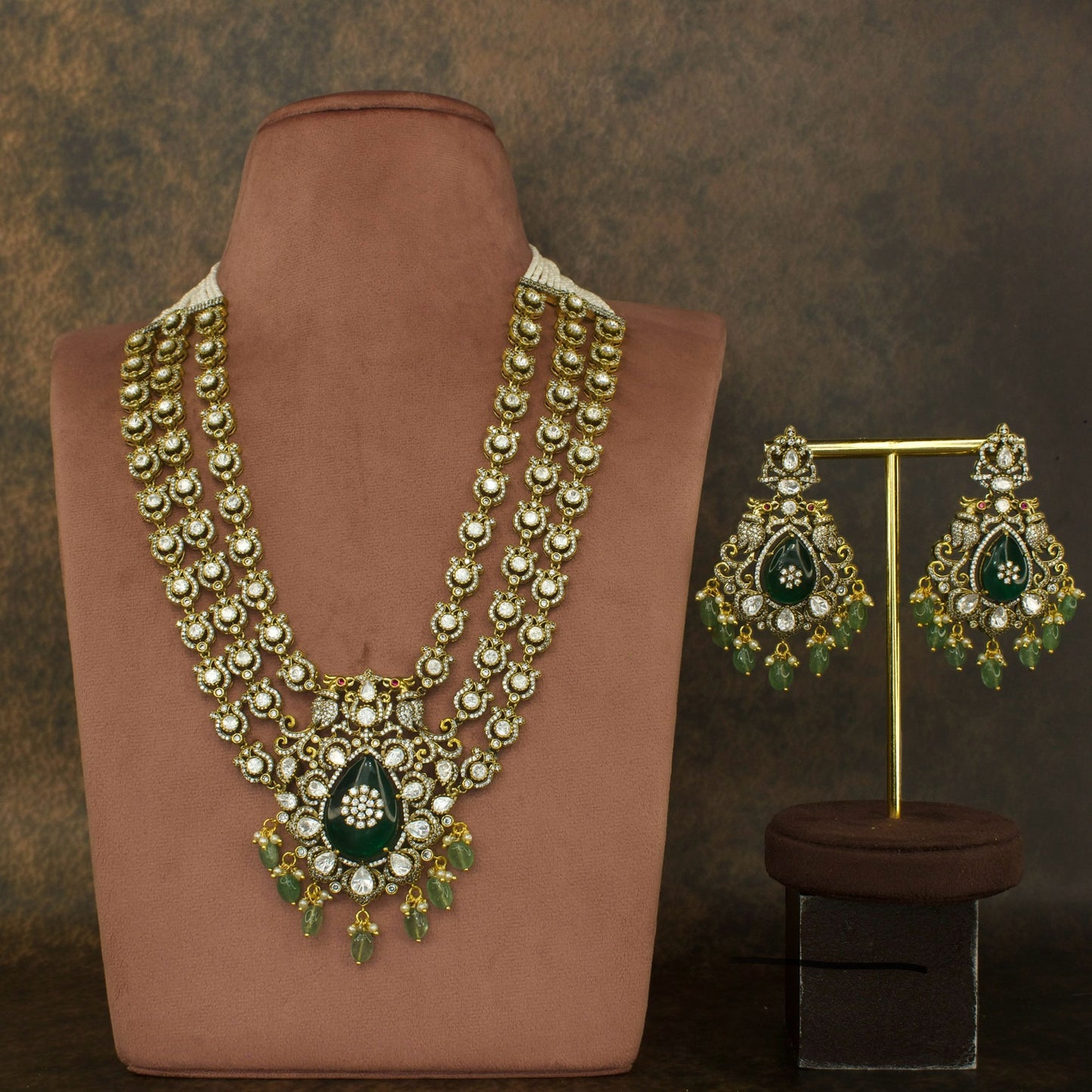 Royal Grandeur: Victorian Necklace Set with Earrings and Maang Tikka with High quality Victorian finish