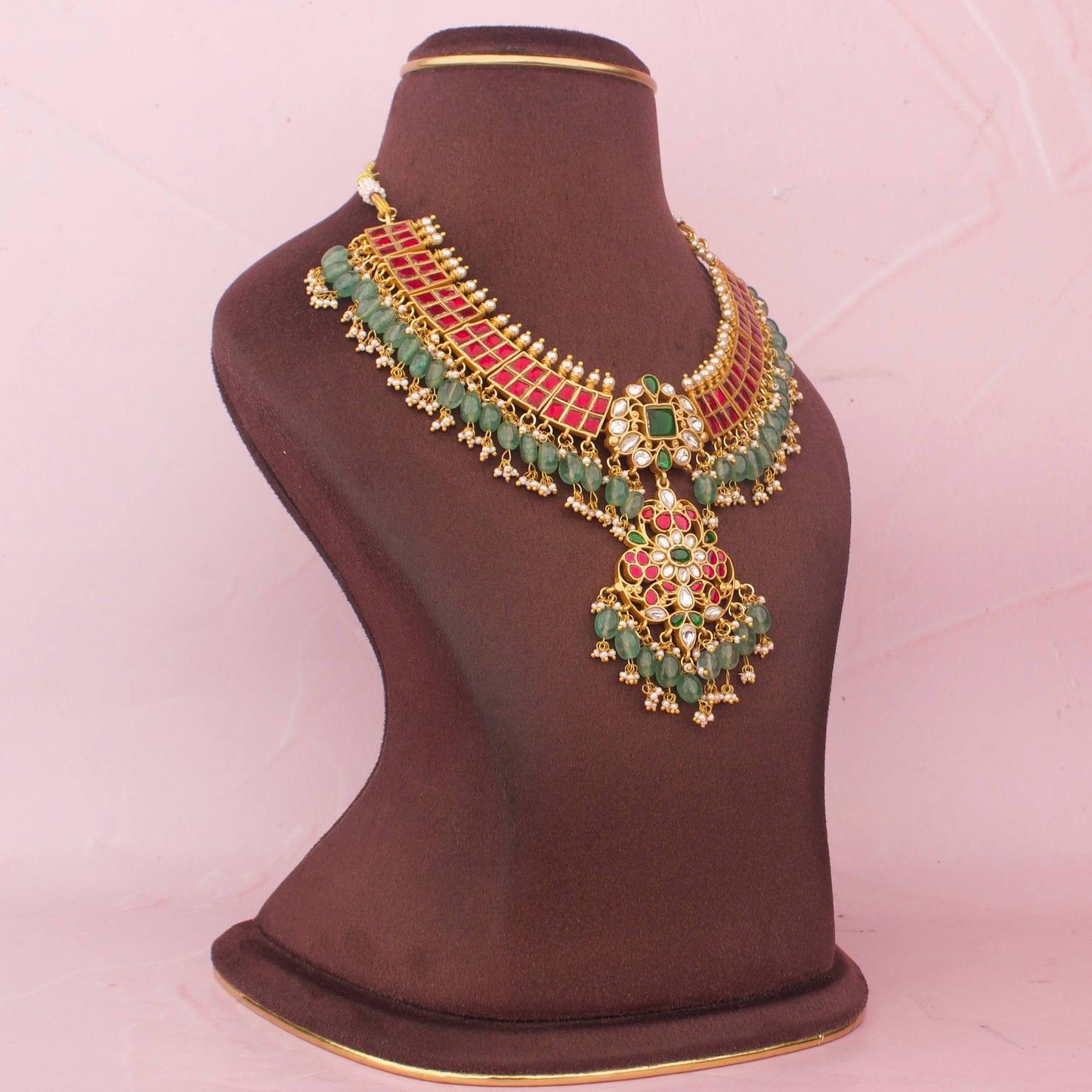 Unique Gold Style Jadau Kundan Short Necklace