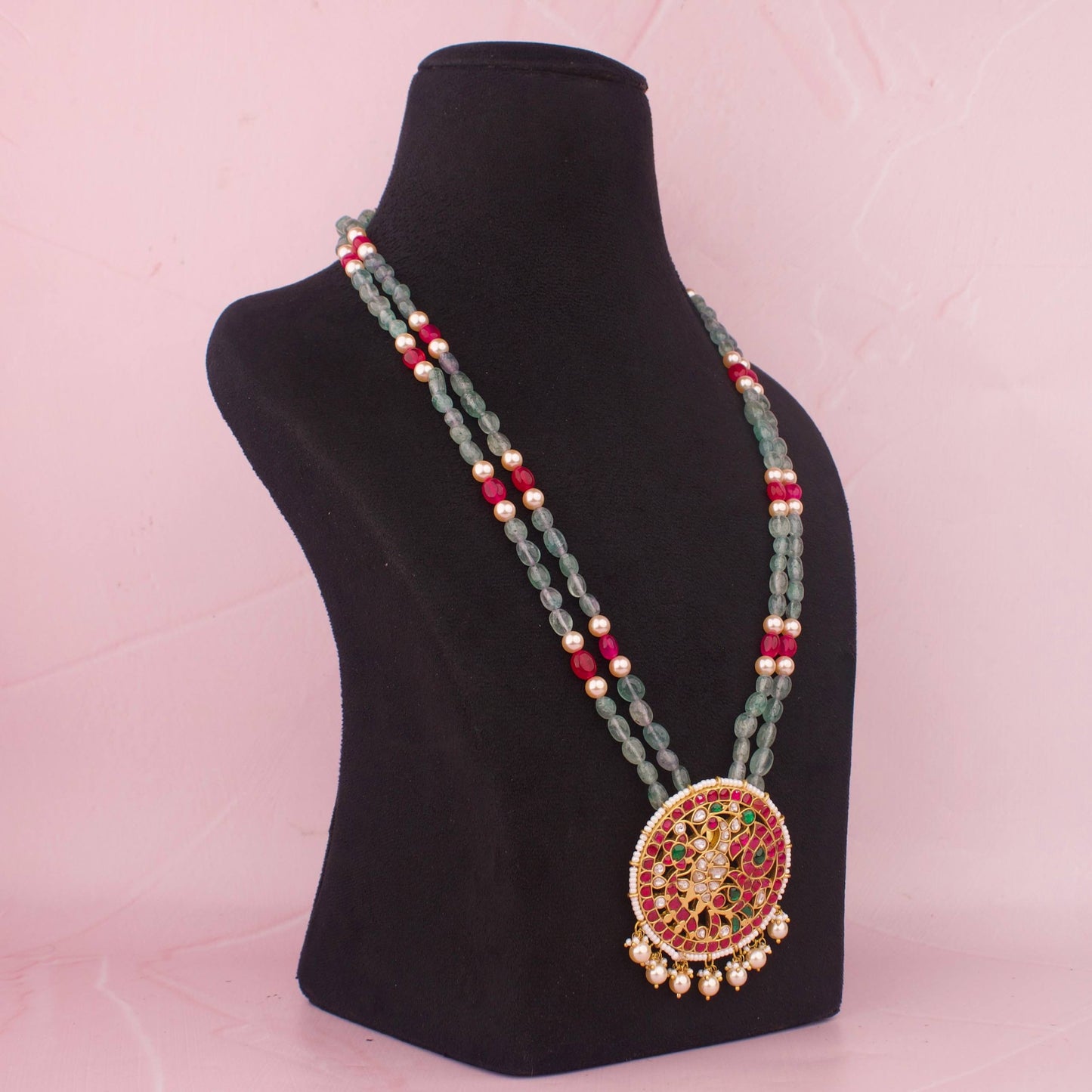 Unique Jadau Kundan Beads & Pearl Mala