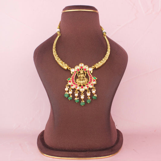 Classic South Indian Gold Finish Kanti Necklace