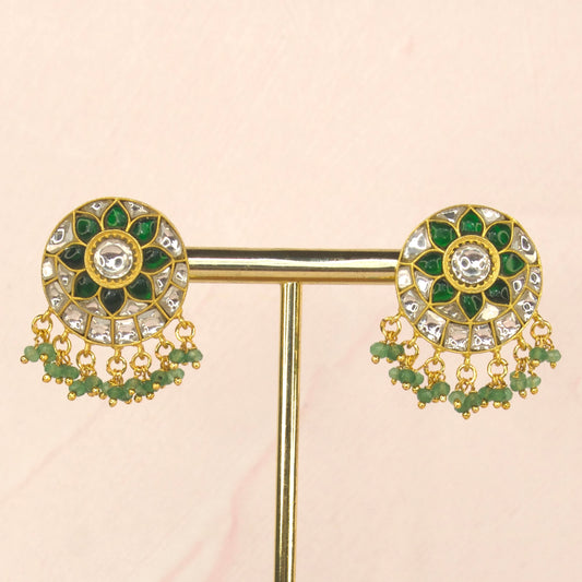 Floral Design Jadau Kundan Stud Earrings