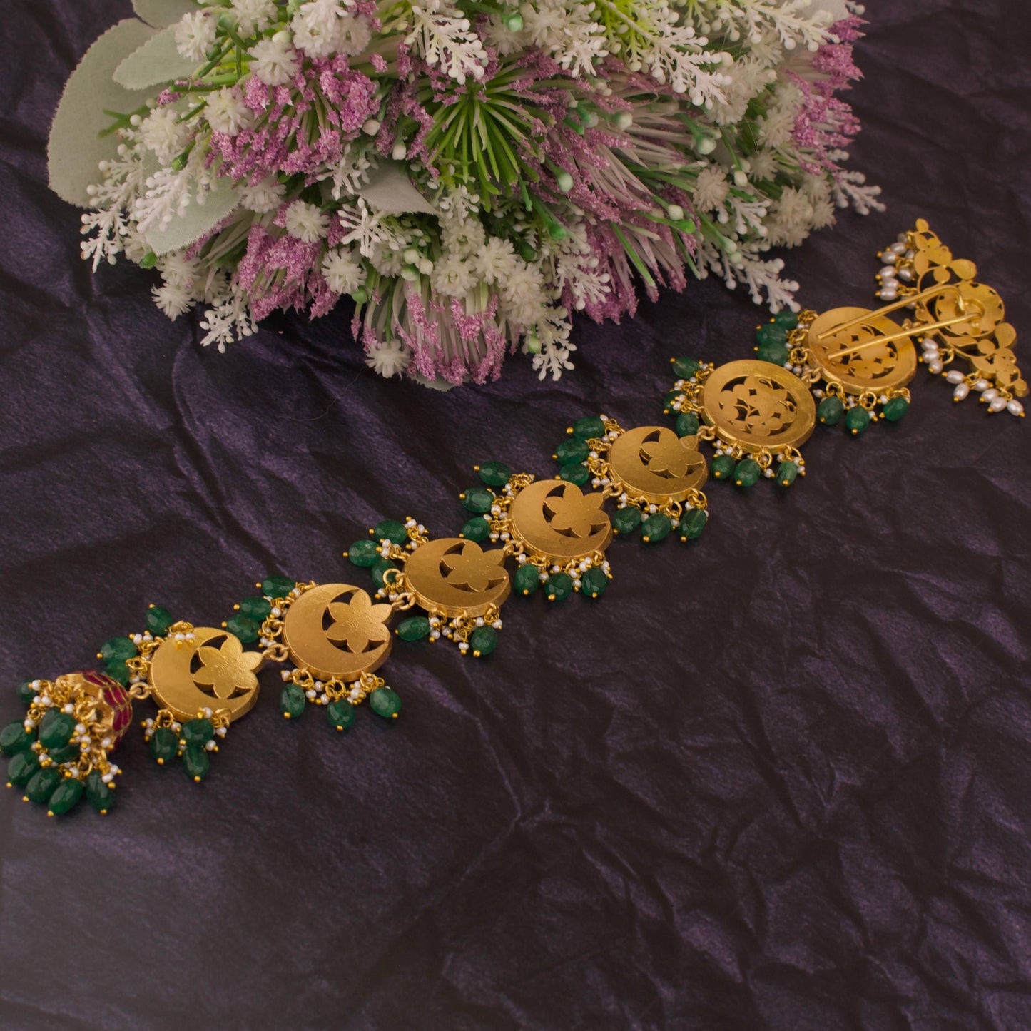 Bridal Jadau Kundan Jada Hair Pin - Bride Accessories