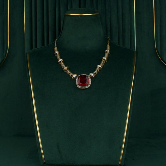 Handcrafted detail view of Sleek Victorian Short Necklace With Earrings jewelry piece