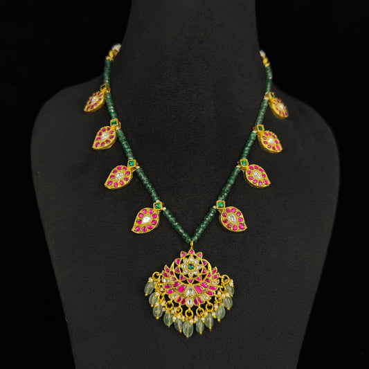 Jadau Kundan Locket & Mango Beads Mala