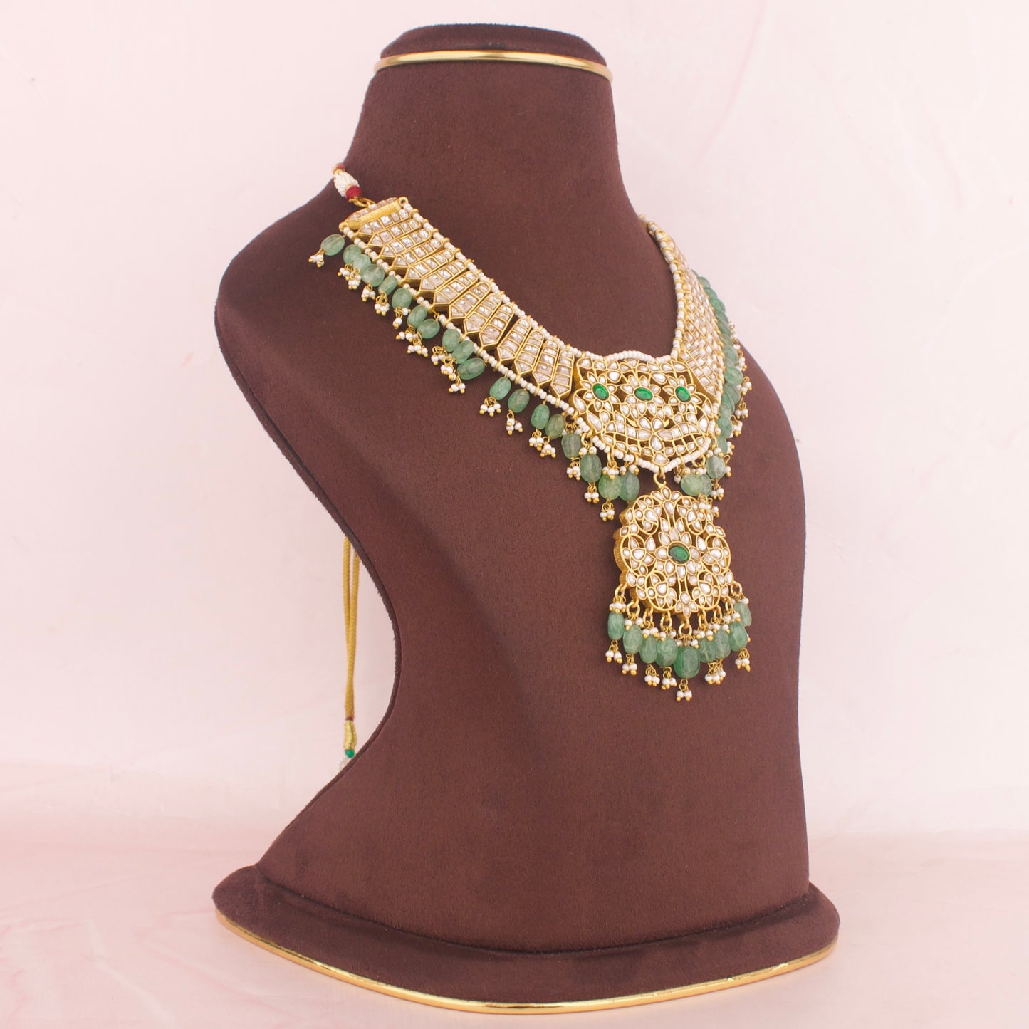 Majestic Jadau Kundan Short Necklace 2/1 Reversible Necklace - DULHAN JEWELS