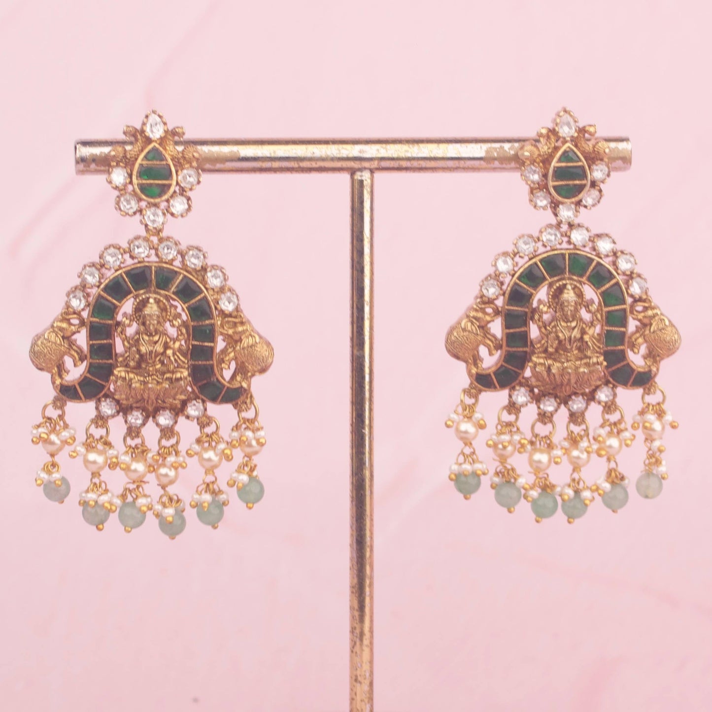 Backing & Workmanship Detail of Timeless Divine Laksmi Devi and Elephant Design Jadau Kundan Short Necklace Antique Necklace | Dulhan Jewels