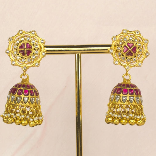 Royal Medallion Jadau Kundan Jhumkas