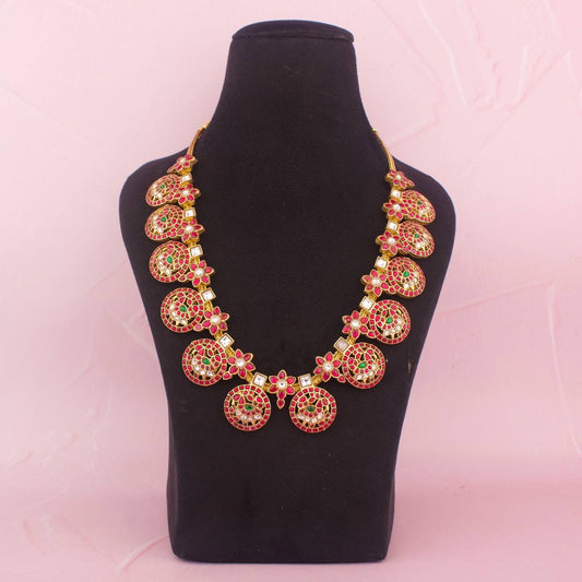 Gold Style Jadau Kundan Bottumala Necklace