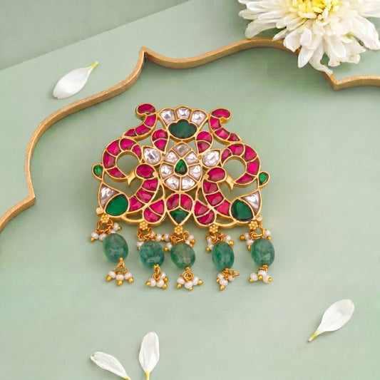 Unique Peacock Structure Jadau Kundan Pendant